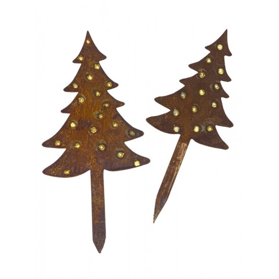 Winterdeko Kleine Tanne - Christbaum - klein - Direktstecker 31 cm lang 
Tanne aus 2 mm Stahl mit Goldpunkten
Höhe 20 cm
Gesa