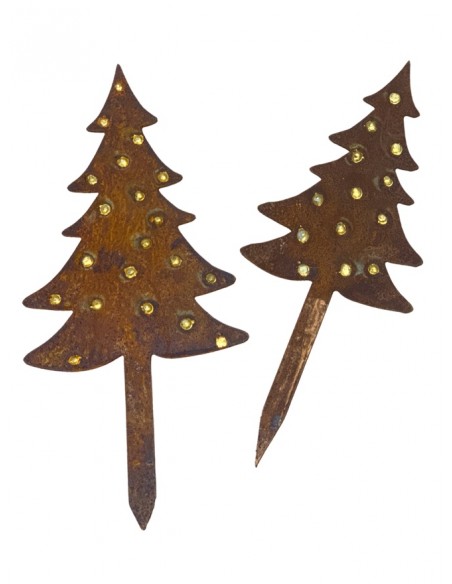 Winterdeko Kleine Tanne - Christbaum - klein - Direktstecker 31 cm lang 
Tanne aus 2 mm Stahl mit Goldpunkten
Höhe 20 cm
Gesa