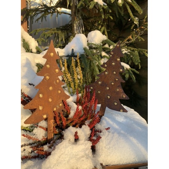 Winterdeko Kleine Tanne - Christbaum - klein - Direktstecker 31 cm lang 
Tanne aus 2 mm Stahl mit Goldpunkten
Höhe 20 cm
Gesa