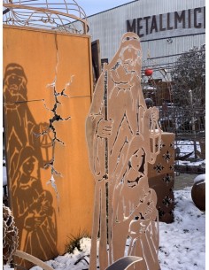 Start Lebensgroße Krippenfigur - Höhe 180 cm - Heilige Familie mit Josef - Maria - Jesuskind zum Stecken 
Ein Blickfang ist die