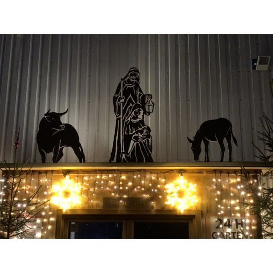 lebensgroße Krippenfiguren aus Metall für den Garten Lebensgroße Krippenfigur - Höhe 180 cm - Heilige Familie mit Josef - Maria 