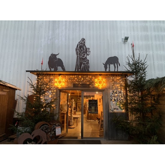 lebensgroße Krippenfiguren aus Metall für den Garten Lebensgroße Krippenfigur - Höhe 180 cm - Heilige Familie mit Josef - Maria 