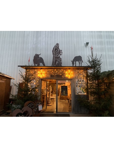 lebensgroße Krippenfiguren aus Metall für den Garten Lebensgroße Krippenfigur - Höhe 180 cm - Heilige Familie mit Josef - Maria 