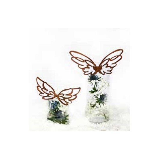 Engel basteln und Engelsflügel Bleistiftzeichnung Engelsflügel zum einhängen in Vasen - Skizzenflügel - Breite 17 cm - Höhe 9 cm