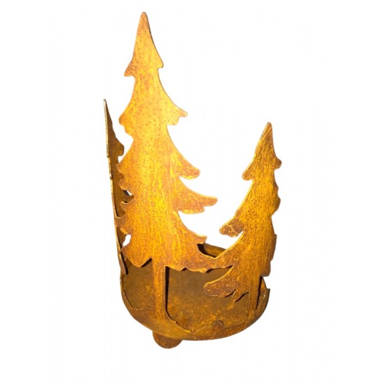 Weihnachtsdeko Kerzentablett mit 3 Tannen - klein - 29 cm hoch - Ø 15 cm -  Tannentablett 
Höhe 29 cm
Durchmesser 15 cm
klein