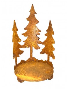Weihnachtsdeko Kerzentablett mit 3 Tannen - klein - 29 cm hoch - Ø 15 cm -  Tannentablett 
Höhe 29 cm
Durchmesser 15 cm
klein