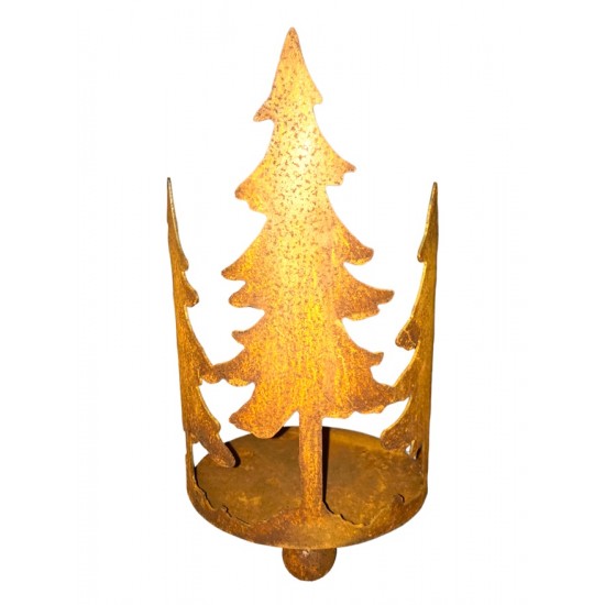 Weihnachtsdeko Kerzentablett mit 3 Tannen - klein - 29 cm hoch - Ø 15 cm -  Tannentablett 
Höhe 29 cm
Durchmesser 15 cm
klein