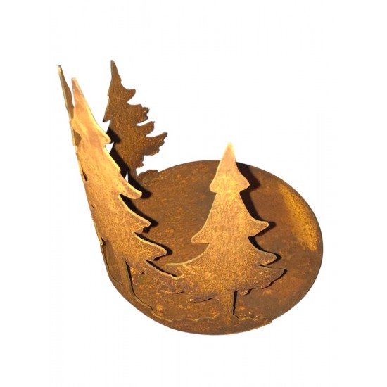 Weihnachtsdeko Kerzentablett mit 4 Tannen - Höhe 25 cm - Ø 20 cm - mittel - Tannentablett 
Höhe 25 cm
Durchmesser 20 cm
mittl