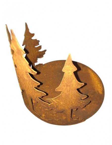 Weihnachtsdeko Kerzentablett mit 4 Tannen - Höhe 25 cm - Ø 20 cm - mittel - Tannentablett 
Höhe 25 cm
Durchmesser 20 cm
mittl