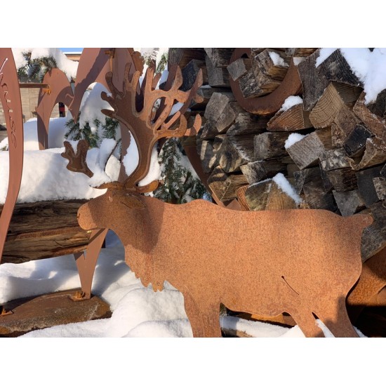 Elche + Nordische Deko Deko Elch 60 cm groß - Edelrost Elchfigur 
Dieser große Deko Elch passt perfekt zur skandinavischen Weih