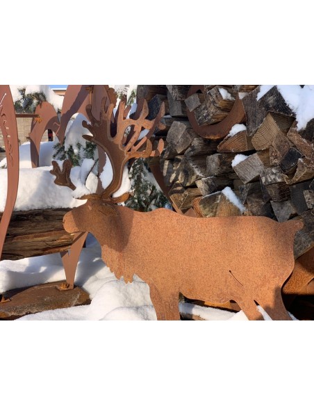 Elche + Nordische Deko Deko Elch 60 cm groß - Edelrost Elchfigur 
Dieser große Deko Elch passt perfekt zur skandinavischen Weih