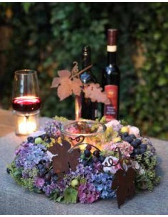 Weinranke mit Trauben zum Wickeln Läge ungebogen 29cm 2