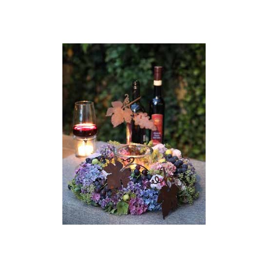 Weinflaschen Dekoration Weinranke mit Trauben zum Wickeln Läge ungebogen 29cm Weinranke mit Trauben zum Wickeln Läge ungebogen 2