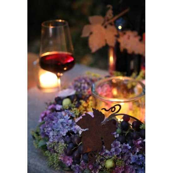 Weinflaschen Dekoration Weinranke mit Trauben zum Wickeln Läge ungebogen 29cm Weinranke mit Trauben zum Wickeln Läge ungebogen 2