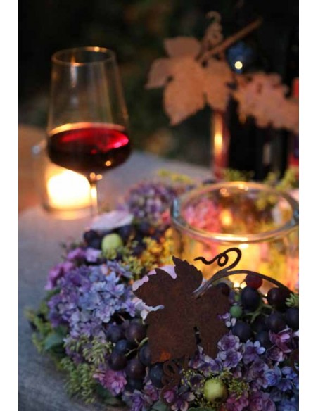 Weinflaschen Dekoration Weinranke nur Blätter zum Wickeln Läge ungebogen 35cm, Blatt ca 9cm Weinranke nur Blätter zum Wickeln Lä