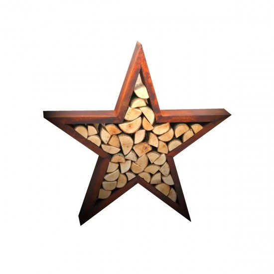 Deko Stern als Holzregal - Kaminholzregal zur Weihnachtsdeko