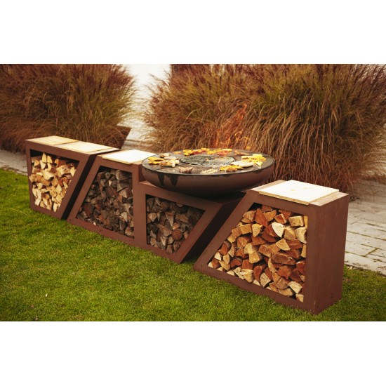 Start Outdoor Küche mit Grillstelle, Plancha und Essbretter 