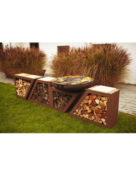 Start Outdoor Küche mit Grillstelle, Plancha und Essbretter 