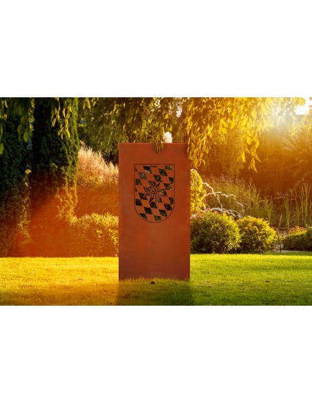 Trennwand Metall mit Bayern-Wappen - Sichtschutzwand Höhe 180 cm Trennwand Metall mit Bayern-Wappen - Sichtschutzwand Höhe 180 cm