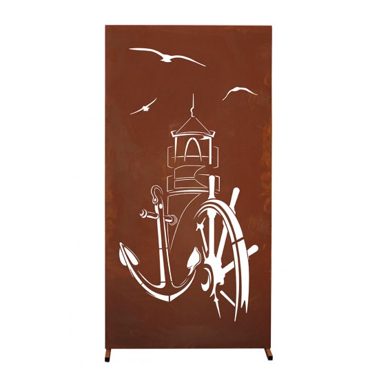 Sichtschutzzaun mit Seefahrer Motiv - Maritime Trennwand Höhe 180 cm