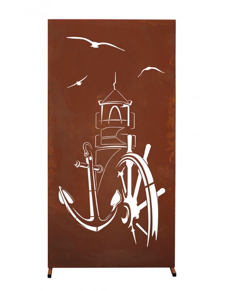 Sichtschutzzaun mit Seefahrer Motiv - Maritime Trennwand Höhe 180 cm