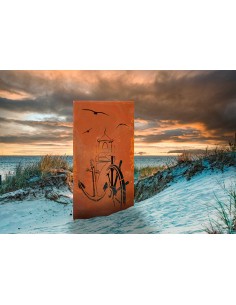 Sichtschutzzaun mit Seefahrer Motiv - Maritime Trennwand Höhe 180 cm 2