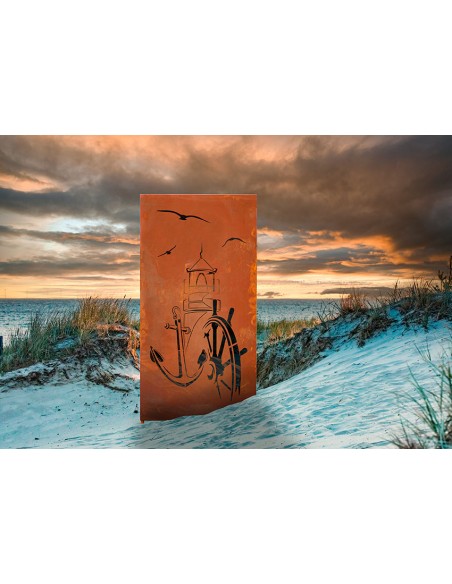 Sichtschutzzaun mit Seefahrer Motiv - Maritime Trennwand Höhe 180 cm