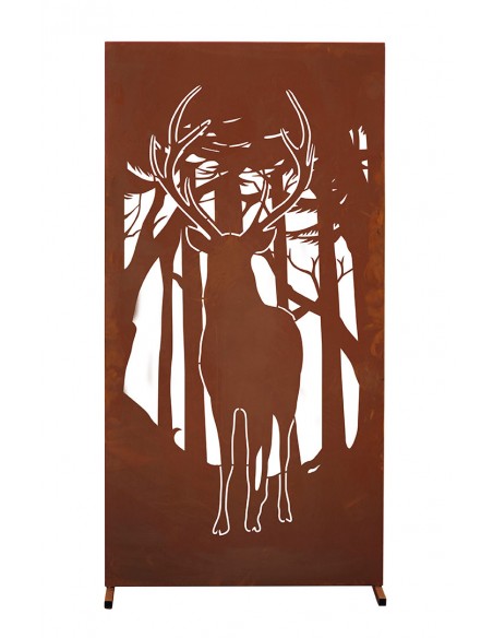 Sichtschutzwand mit Hirsch Motiv - Trennwand Höhe 180 cm