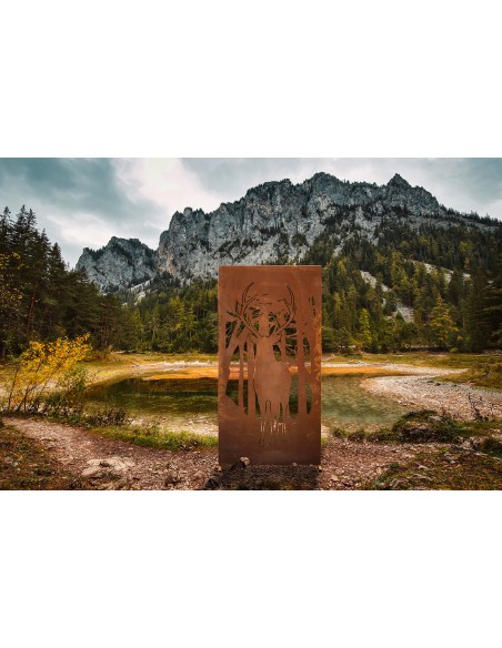 Sichtschutzwand mit Hirsch Motiv - Trennwand Höhe 180 cm