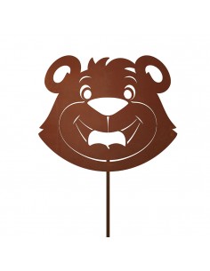 Start Gartenstecker mit dem FCB Maskottchen - Berni - Breite 30 cm Edelrost Gartenstab mit Berni - dem Maskottchen des FC Bayern