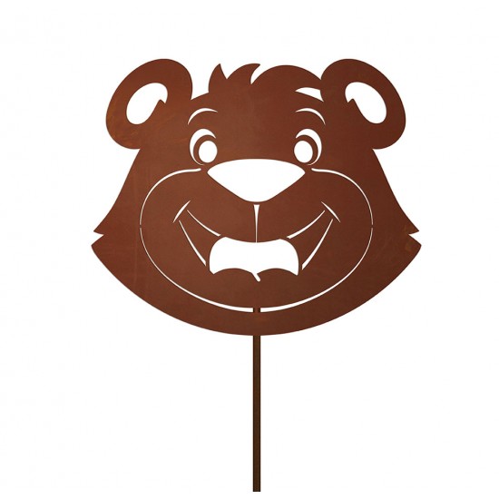Start Gartenstecker mit dem FCB Maskottchen - Berni - Breite 30 cm Edelrost Gartenstab mit Berni - dem Maskottchen des FC Bayern