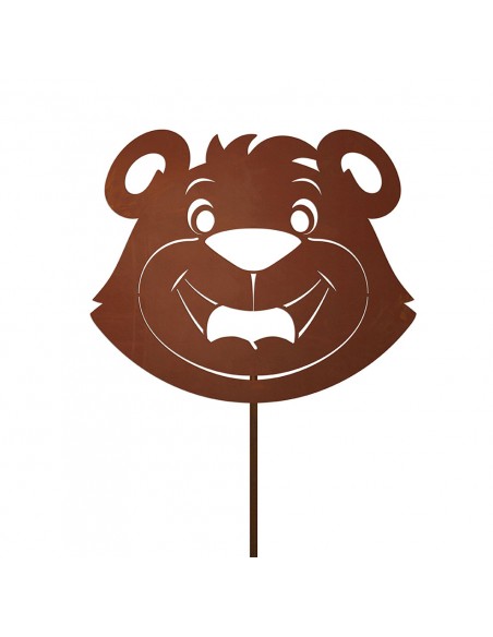 Start Gartenstecker mit dem FCB Maskottchen - Berni - Breite 30 cm Edelrost Gartenstab mit Berni - dem Maskottchen des FC Bayern