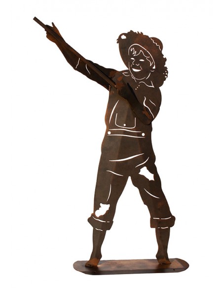 Angler Figur aus Metall - Tom inklusive Glasfisch - Höhe 173 cm