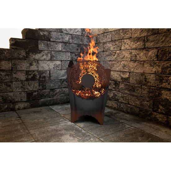 Mandala Feuerkorb - Höhe 57 cm