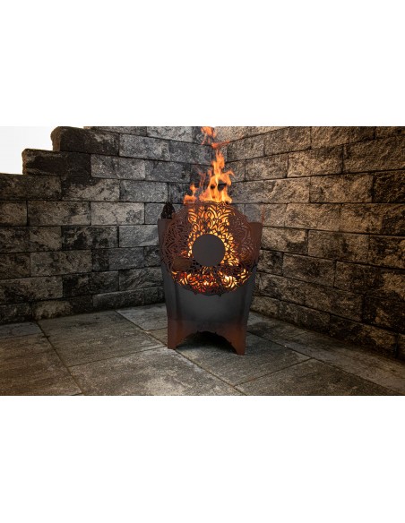 Mandala Feuerkorb - Höhe 57 cm