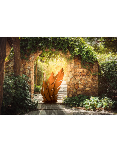 Metall Skulptur aus 3 großen Federn - Höhe 136 cm 2