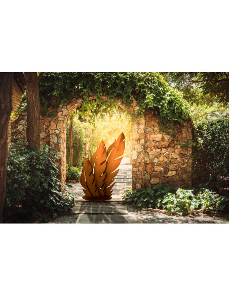 Metall Skulptur aus 3 großen Federn - Höhe 136 cm