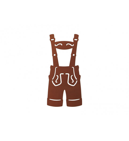 Edelrost Anhänger - Lederhose - Oktoberfest Deko - Höhe 8 cm