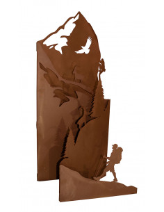 Edelrost Bergdiorama - Gartendeko zum klappen - Höhe 100 cm