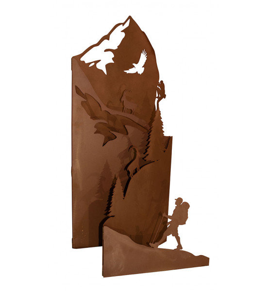 Edelrost Bergdiorama - Gartendeko zum klappen - Höhe 100 cm