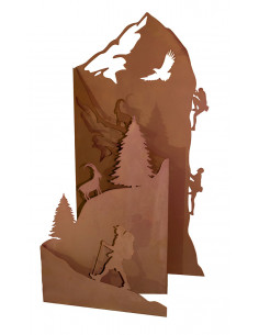 Edelrost Bergdiorama - Gartendeko zum klappen - Höhe 100 cm 2