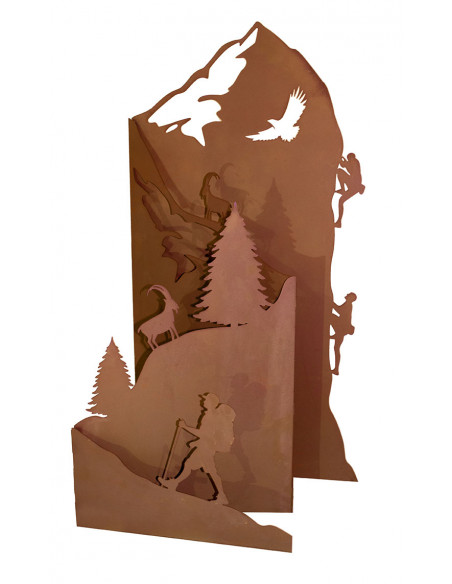 Edelrost Bergdiorama - Gartendeko zum klappen - Höhe 100 cm