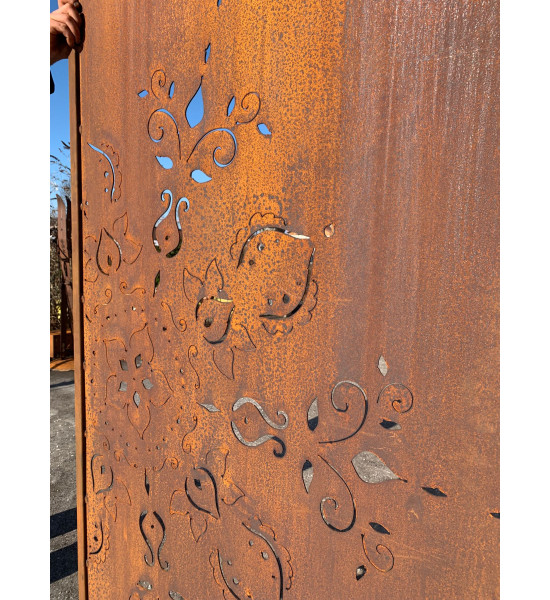 Sichtschutz 2m hoch - 200 cm Sichtschutzzaun Elemente orientalische Sichtschutzwand - Mandala -  Höhe 200 cm x Breite 100 cm - E