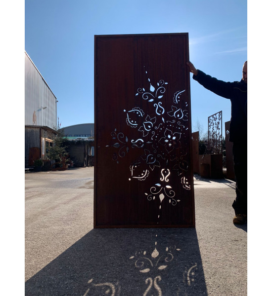 Sichtschutz 2m hoch - 200 cm Sichtschutzzaun Elemente orientalische Sichtschutzwand - Mandala -  Höhe 200 cm x Breite 100 cm - E