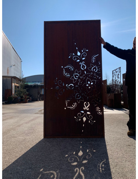 Sichtschutz 2m hoch - 200 cm Sichtschutzzaun Elemente orientalische Sichtschutzwand - Mandala -  Höhe 200 cm x Breite 100 cm - E