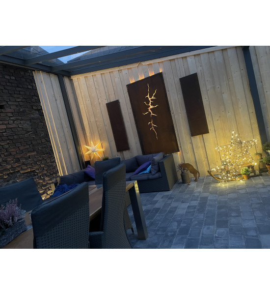 Sichtschutzwände und Paravents Metall Sichtschutzwand - Flash 3 - mit langen Rissausschnitten - Höhe 200 cm Diese Sichtschutzwan