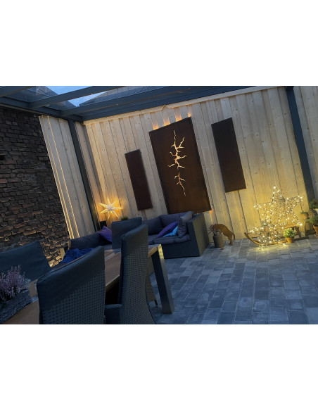 Sichtschutzwände und Paravents Metall Sichtschutzwand - Flash 3 - mit langen Rissausschnitten - Höhe 200 cm Diese Sichtschutzwan