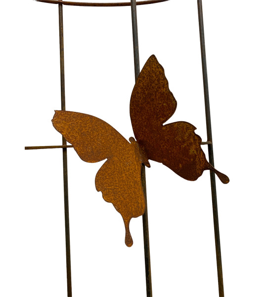 Rankhilfe Metall - Rankgitter und Rankgerüste Ovale Rankilfe mit 4 Schmetterlingen - Höhe 160 cm - Breite 50 cm Staudenhalter 
