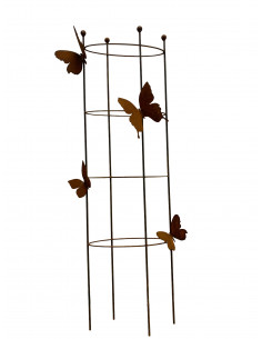 Rankhilfe Metall - Rankgitter und Rankgerüste Ovale Rankilfe mit 4 Schmetterlingen - Höhe 160 cm - Breite 50 cm Staudenhalter