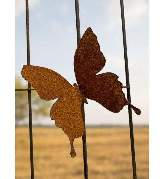 Rankhilfe Metall - Rankgitter und Rankgerüste Ovale Rankilfe mit 4 Schmetterlingen - Höhe 160 cm - Breite 50 cm Staudenhalter 
